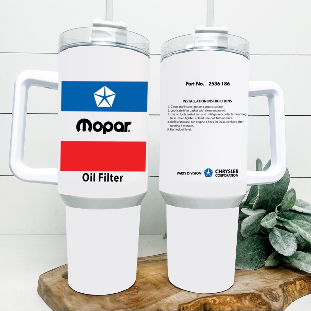 Mopar filter 40oz stainless steel insulated tumbler Choice of hand…